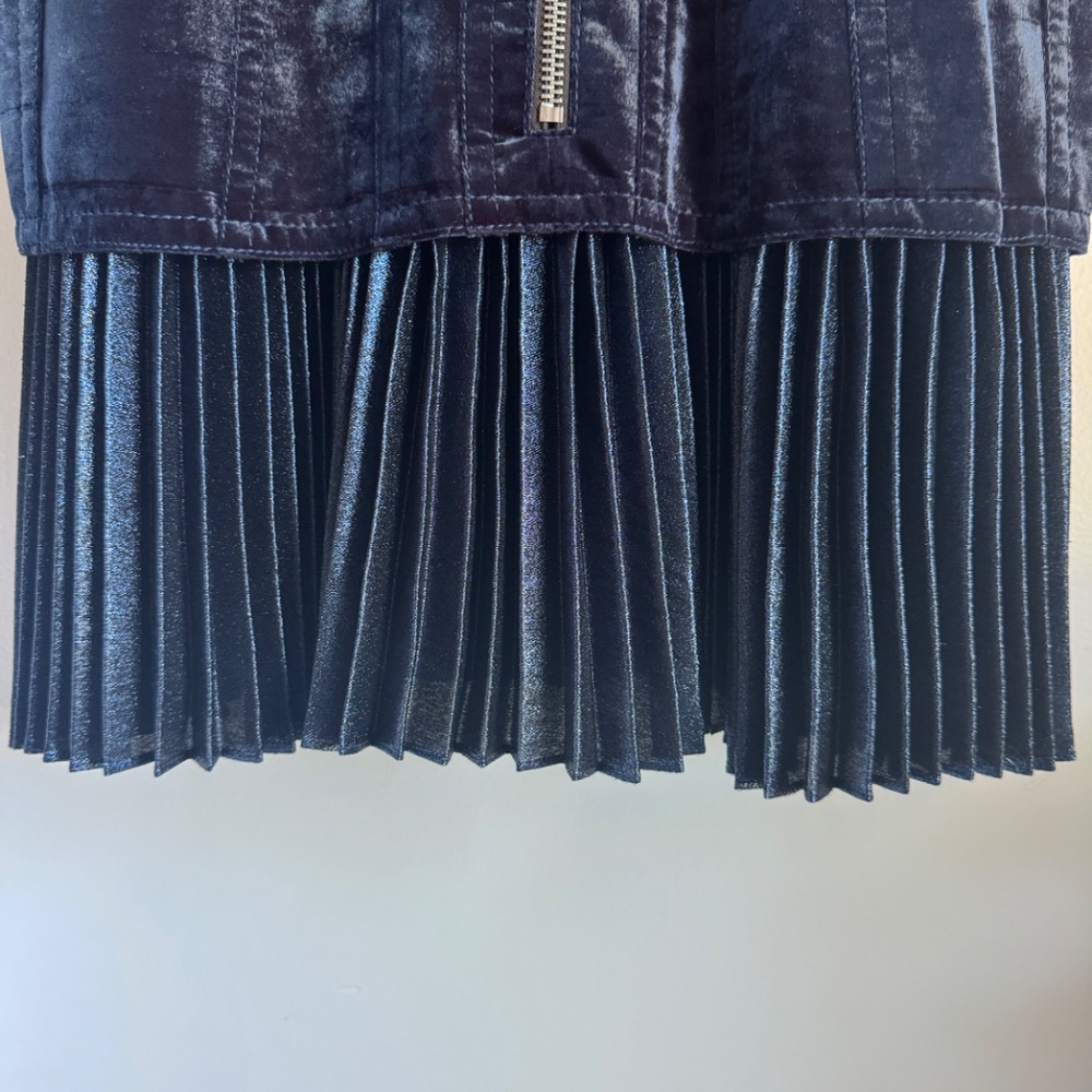 NWT - Size 10 Philip Lim Velvet Zipper Dress With Pleated Hem - Picture 3 of 7